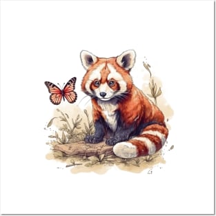 red panda Posters and Art